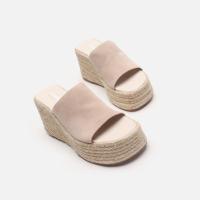 Sandalias de tacón de cuña con suela de cáñamo y tacón grueso, estilo casual. - details 6