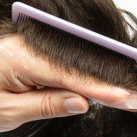 Q6 Base Prótesis capilar para hombres Línea de cabello invisible Sistema de cabello para hombres Peluca masculina de cabello humano natural Sistema de cabello masculino transpirable Q6 Base de piel Peluquín para hombres con nudos blanqueados - details 10