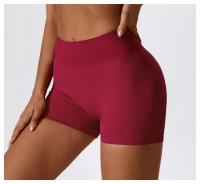 Shorts de Yoga de Cintura Alta Ajuste Ajustado para Abdomen y Cadera Material de Nylon - details 3