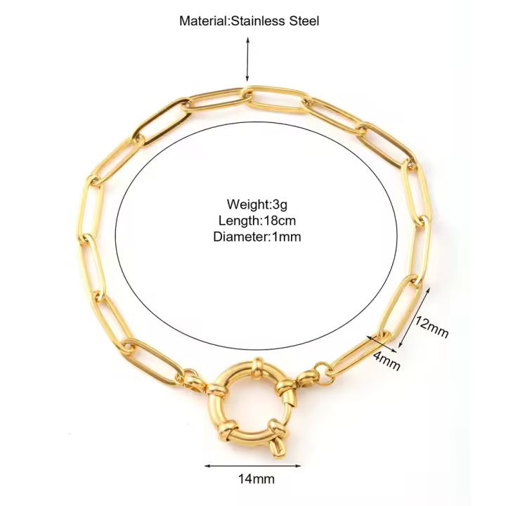 Pulsera de acero inoxidable para mujer, joyería simple de moda con cadena cruzada dorada - 1