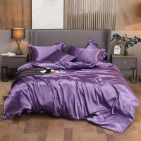 Juego de Ropa de Cama de Color Sólido Lujo Rayon Satén Funda de Edredón Kit de Tamaño Twin Queen King 2pcs/3pcs/4pcs - details 4