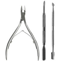 Set de Herramientas de Manicura y Pedicura con 3 Piezas: Cortador de Uñas de Acero Inoxidable 2 Formas Corte de Cutícula Removedor de Piel Muerta - details 0