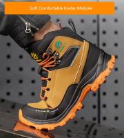 Zapatos de Seguridad para Hombres Impermeables, Altas, Resistentes al Desgaste, Forro de Cuero, Suela de Goma Sintética - details 13