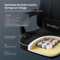 Silla de Oficina de Metal con Respaldar y Soporte Lumbar Asiento Amplio y Lleno de Cojín, Diseño de Malla Gris, GS11gr - details 29