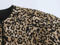 TRAFZA-abrigo de algodón con estampado de leopardo para mujer, abrigo holgado informal de manga larga con bolsillos y una hilera de botones, para invierno, 2024 - details 7