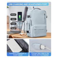 HLY  Mochila de Viaje en Cabina de Avión Maleta de Mujer Equipaje de Mano en Cabina de Avión Mochila de Senderismo 45x36x20 Mochila para Portátil Impermeable para Hombre con Cargador USB - details 1