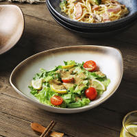 Plato nido de cerámica de estilo japonés, plato de boca profunda, plato de verduras, vajilla de porcelana de hueso para el hogar, plato de cena, plato, natillas de huevo al vapor, plato hondo - details 1