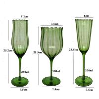 1 Uds. Copa de champán verde Vintage, copas para el hogar, patrón de copa de vino, copa de whisky para fiesta y boda - details 2