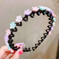 Horquilla coreana con flequillo doble, diadema con flores coloridas de princesa, aro de pelo ondulado para niños, diadema trenzada Kawaii con dientes para fiesta - details 7