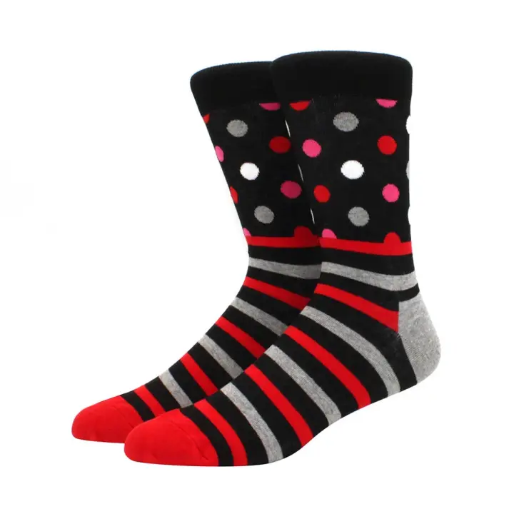 Calcetines de hombre con patrón geométrico de alta calidad, informales, lunares irregulares - 1