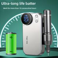 Taladro profesional de uñas, 35000 RPM, máquina de lima eléctrica recargable para uñas acrílicas, pulido y pulido - details 4