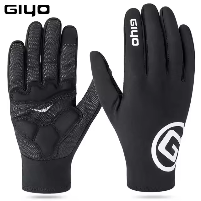 GIYO-guantes cálidos de invierno para ciclismo, manoplas gruesas largas de dedo completo, pantalla táctil, SBR, a prueba de golpes, para bicicleta de Palma - 1
