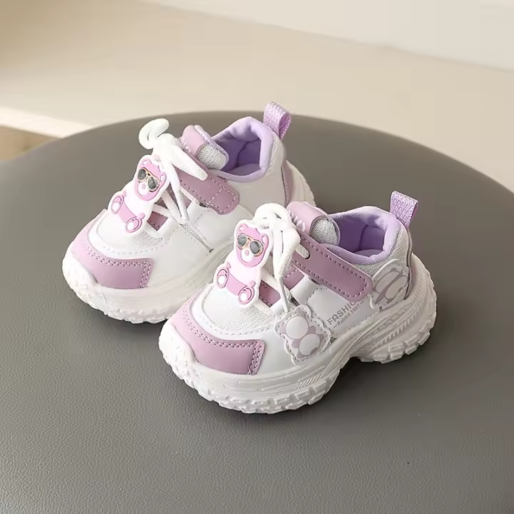 Primavera nuevos niños zapatos casuales para correr antideslizante de suela suave niños bebé lindo de dibujos animados papá zapatos niñas - 1