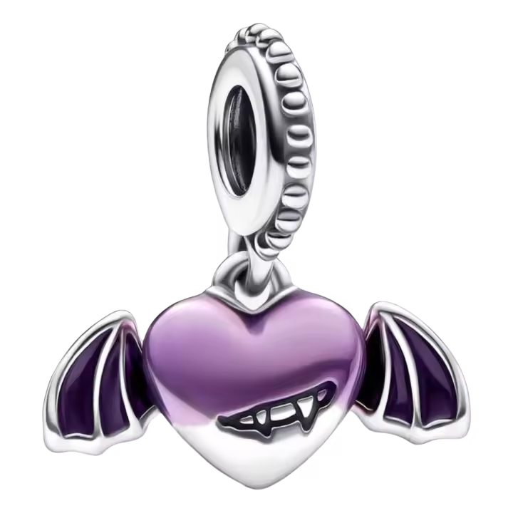 Colgante de demonio con ala de murciélago en forma de corazón en plata de ley 792290C01, incluye Ca original - 1