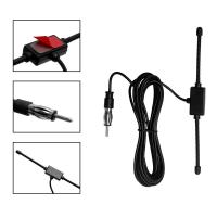1X antena dipolo Universal para coche, antena de Radio Estéreo AM FM, soporte adhesivo de vidrio, color negro - details 5