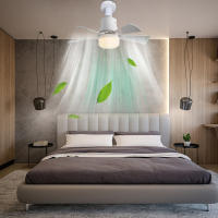 Ventilador de techo silencioso inteligente con función de atenuación remota, luz LED, E26, dormitorio, sala de estar - details 1