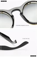Gafas de sol Retro con tapa para hombre y mujer, lentes de sol redondas con montura pequeña de Metal, Vintage, para conducir al aire libre, para verano - details 7