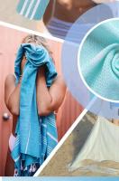 Toalla de playa de gran tamaño para baño a rayas turcas con borlas, súper absorbente, suave y fácil de cuidar, 100% algodón, adecuada para viajes - details 8