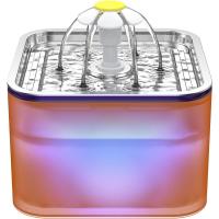 Fuente de agua Crystal Cat de acero inoxidable, fuente para mascotas de 101 oz/3 L con luz LED para gatos y perros - details 8