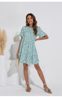 Vestido corto informal de verano para mujer, minivestido estampado Vintage - details 11