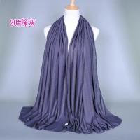 Hijab de algodón liso para mujer, chal largo y elástico, bufanda de red para el cuello, Sjaal musulmán, 35 colores, 180x80Cm - details 34