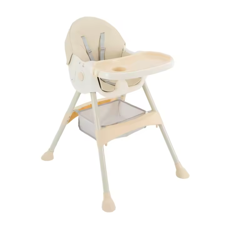 Sillas altas para bebé, silla alta con mesa y ruedas, bandeja extraíble, silla plegable ajustable para bebé + cinturón de seguridad de 5 puntos durante 6 meses - 1