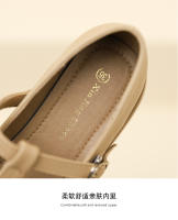 Nuevo Xiaoxiangfeng boca poco profunda T cinturón suela gruesa tacón medio zapatos pequeños de cuero casual zapatos de mujer - details 21