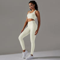 Hamidou-Conjunto de Yoga sin costuras para mujer, ropa deportiva para gimnasio, sujetador de entrenamiento, mallas de cintura alta para correr, traje para Fitness - details 18