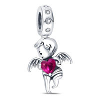 Abalorio de Ángel de amor de Plata de Ley 925, Pulsera Original para fabricación de joyas, 925 - details 0
