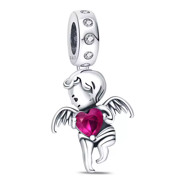 Abalorio de Ángel de amor de Plata de Ley 925, Pulsera Original para fabricación de joyas, 925 - 1