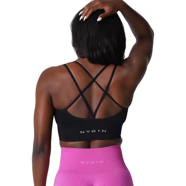 Nvgtn-Sujetador sin costuras para mujer, Top de licra, elástico, transpirable, realce de pecho, ropa interior deportiva de ocio - 1