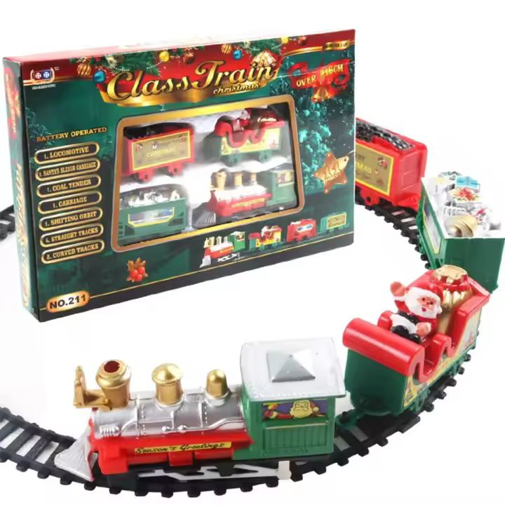Juego de Tren Eléctrico Navideño Realista Fácil de Romper, Adecuado para Regalos de Niños y Decoraciones de Árbol - 1