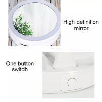 Espejo Led plegable con carga USB o batería, espejo de tocador blanco para maquillaje, cosmético con luz - details 5