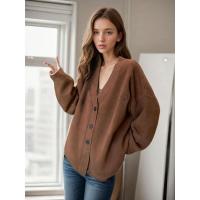 Suéter de punto con cuello en V para mujer, informal, ropa de abrigo, 2024 - details 8