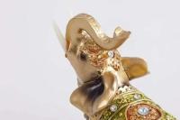 Escultura de estatua de Animal, Feng Shui de la suerte, accesorios de decoración del hogar, adornos de elefante de resina para oficina - details 7