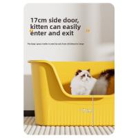 Caja de arena semicerrada Extra grande para gatos, productos para mascotas, inodoro abierto a prueba de salpicaduras, Extra grande - details 2