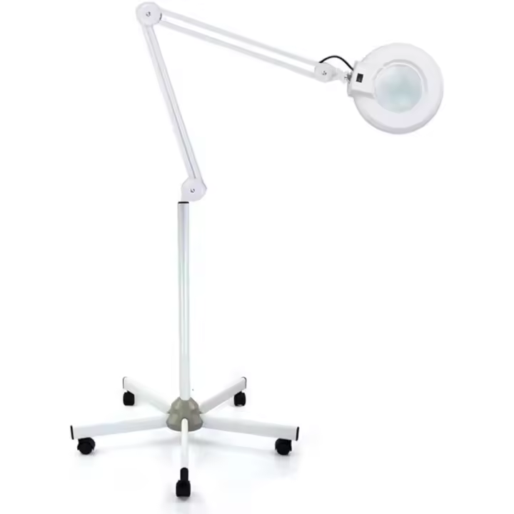 Lámpara de Escritorio con Lupa de 5x Luz Fría, Lupa de Belleza para Cabello con Tripodio - 1