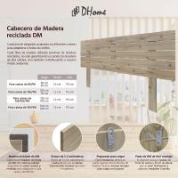 Cabecero de Madera reciclada DM con Patas Estilo Palet Horizontal Cama Palets Herrajes incluidos (150cm, Acabado Mármol) - details 17