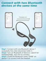 Auriculares PARAMITA DV68 inalámbricos con Bluetooth control de botón de micrófono BT5.3 IPX7 resistente al agua para conducción - details 16