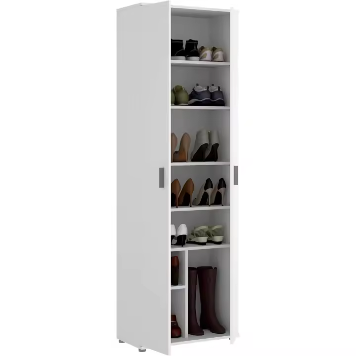 Multiusos 6 estantes, Madera de ingeniería, Blanco, 61x190x35cm - 1