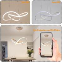 Lampara Colgante Lámpara Comedor Moderna Lampara Colgante Dimmable Altura Ajustable Lámpara Colgante Lampara de Techo Lamparas Techo Colgantes para Comedor Cocina Dormitorio Salon (Blanco 70cm) - details 3