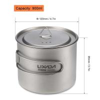 Lixada - maceta colgante portátil de titanio ultraligera, 900 ml/1600 ml, con asa plegable con tapa, utilizada para acampar al aire libre, hacer senderismo, - details 70
