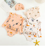 Kangobaby # Mi vida suave #   Conjunto de 2 piezas de traje de baño para niñas con estampado fresco, traje de baño de verano para bebés, surf en la playa - details 2