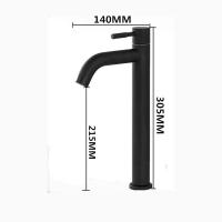 Grifo De Lavabo Sobre Encimera, Lavabo De Baño, Grifo De Lavabo Frío De Alta Temperatura, Negro Mate - details 2