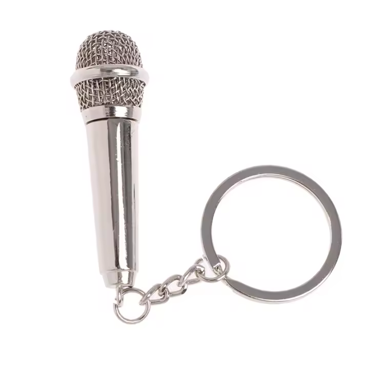 Llavero de Micrófono Hip-Hop de Metal Accesorio de Coche Divertido para Hombres y Mujeres - 1