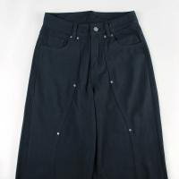 Pantalones vaqueros holgados informales con remaches, pantalones de pierna ancha, pantalones rectos básicos de cintura baja para mujer - details 3