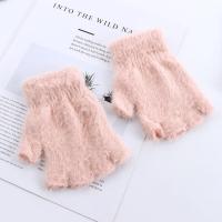 Guantes cálidos y suaves para hombre y mujer, manoplas coreanas de piel sintética, accesorios de mano cálidos, guantes de felpa, guantes de medio dedo - details 4