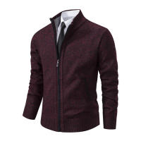 Chaqueta Deportiva Casual Para Hombre De Otoño E Invierno Nueva JERSEY Color Sólido Cuello Erguido Abrazadera De Poliéster Con Cierre De Cremallera - details 14