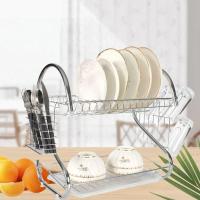 Escurridor de tazas de Metal para ahorro de espacio, soporte estable para platos duradero en forma de S de 2 niveles, palillos - details 4