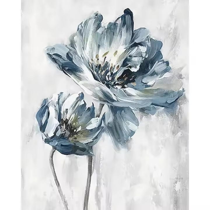 Ruopoty-Cuadro al óleo pintado a mano por números, pintura acrílica para el hogar, rosa, flores sobre lienzo - 1